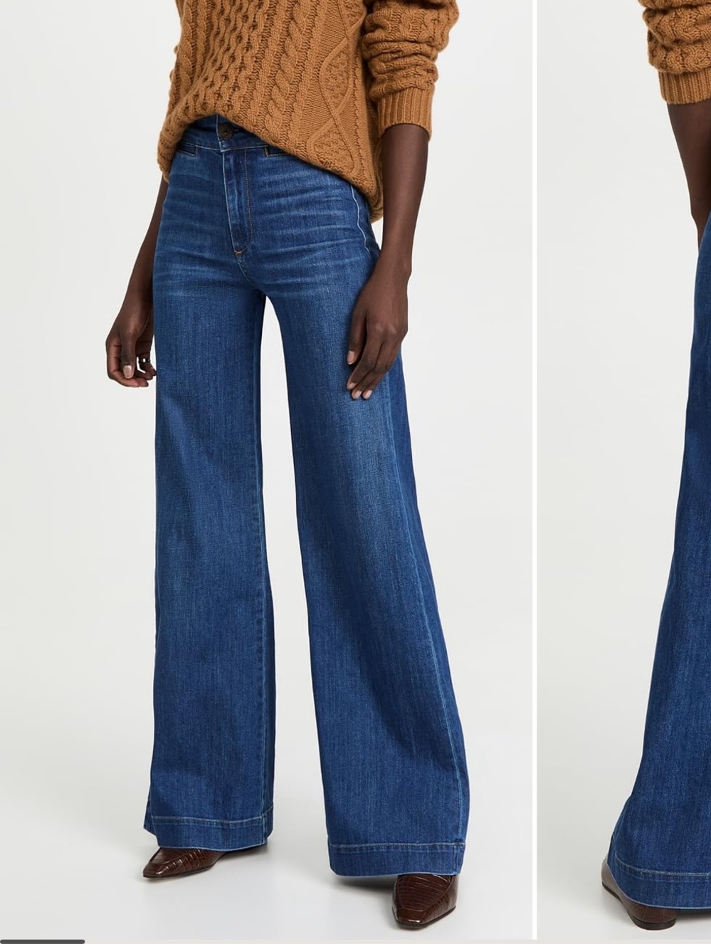ASKK NY High-Rise Wide Leg Brighton Jeans in Indigo Blue